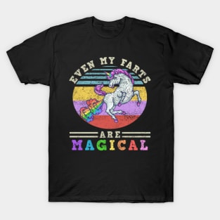 even my farts are magical funny unicorn vintage- T-Shirt